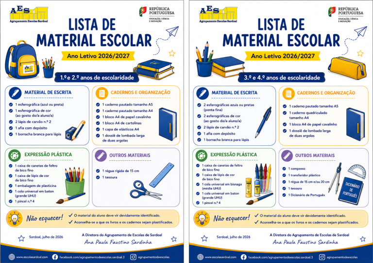Lista Materiais 1º CEB - 26-27